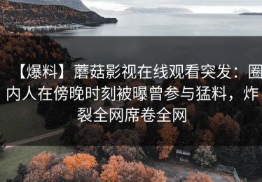 【爆料】蘑菇影视在线观看突发：圈内人在傍晚时刻被曝曾参与猛料，炸裂全网席卷全网