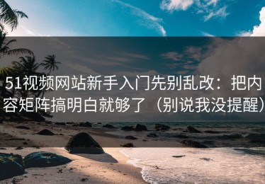 51视频网站新手入门先别乱改：把内容矩阵搞明白就够了（别说我没提醒）