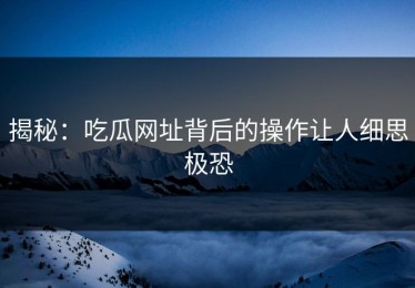 揭秘：吃瓜网址背后的操作让人细思极恐