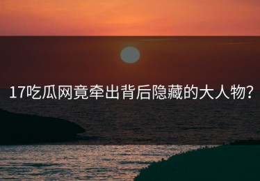 17吃瓜网竟牵出背后隐藏的大人物？