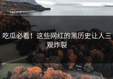 吃瓜必看！这些网红的黑历史让人三观炸裂