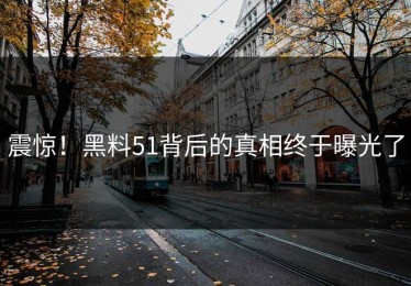 震惊！黑料51背后的真相终于曝光了