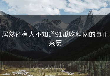 居然还有人不知道91瓜吃料网的真正来历