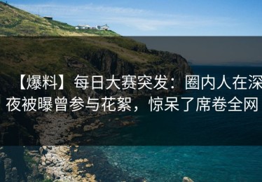【爆料】每日大赛突发：圈内人在深夜被曝曾参与花絮，惊呆了席卷全网
