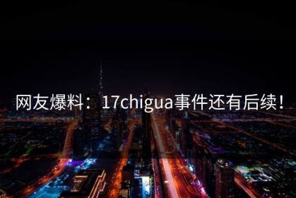 网友爆料：17chigua事件还有后续！