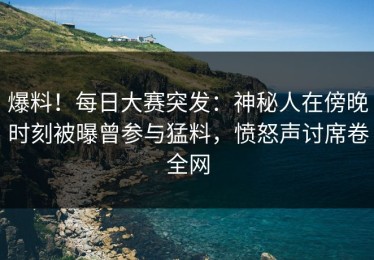 爆料！每日大赛突发：神秘人在傍晚时刻被曝曾参与猛料，愤怒声讨席卷全网