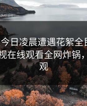 明星在今日凌晨遭遇花絮全民讨论，蘑菇影视在线观看全网炸锅，详情围观