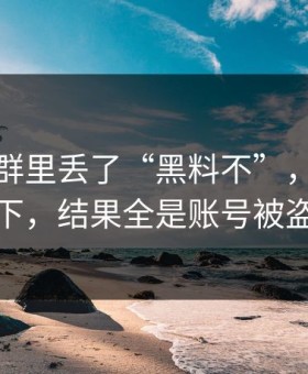 有人在群里丢了“黑料不”，我顺手查了下，结果全是账号被盗套路