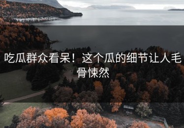 吃瓜群众看呆！这个瓜的细节让人毛骨悚然