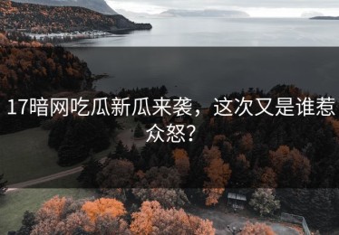 17暗网吃瓜新瓜来袭，这次又是谁惹众怒？