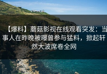 【爆料】蘑菇影视在线观看突发：当事人在昨晚被曝曾参与猛料，掀起轩然大波席卷全网