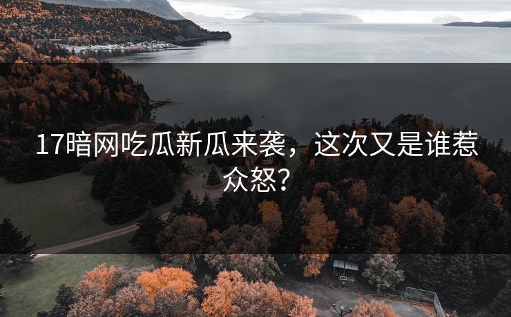 17暗网吃瓜新瓜来袭，这次又是谁惹众怒？