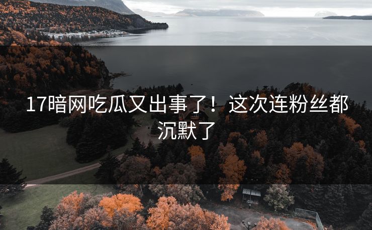 17暗网吃瓜又出事了！这次连粉丝都沉默了