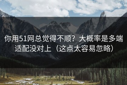 你用51网总觉得不顺？大概率是多端适配没对上（这点太容易忽略）