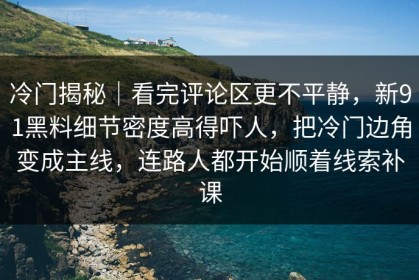 冷门揭秘｜看完评论区更不平静，新91黑料细节密度高得吓人，把冷门边角变成主线，连路人都开始顺着线索补课