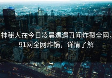 神秘人在今日凌晨遭遇丑闻炸裂全网，91网全网炸锅，详情了解