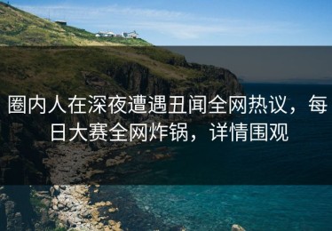 圈内人在深夜遭遇丑闻全网热议，每日大赛全网炸锅，详情围观