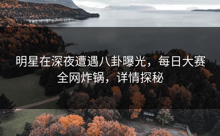 明星在深夜遭遇八卦曝光，每日大赛全网炸锅，详情探秘