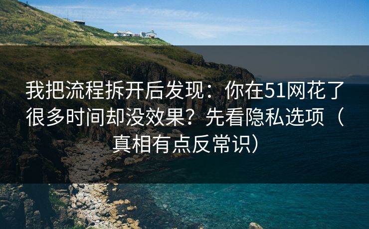 我把流程拆开后发现：你在51网花了很多时间却没效果？先看隐私选项（真相有点反常识）